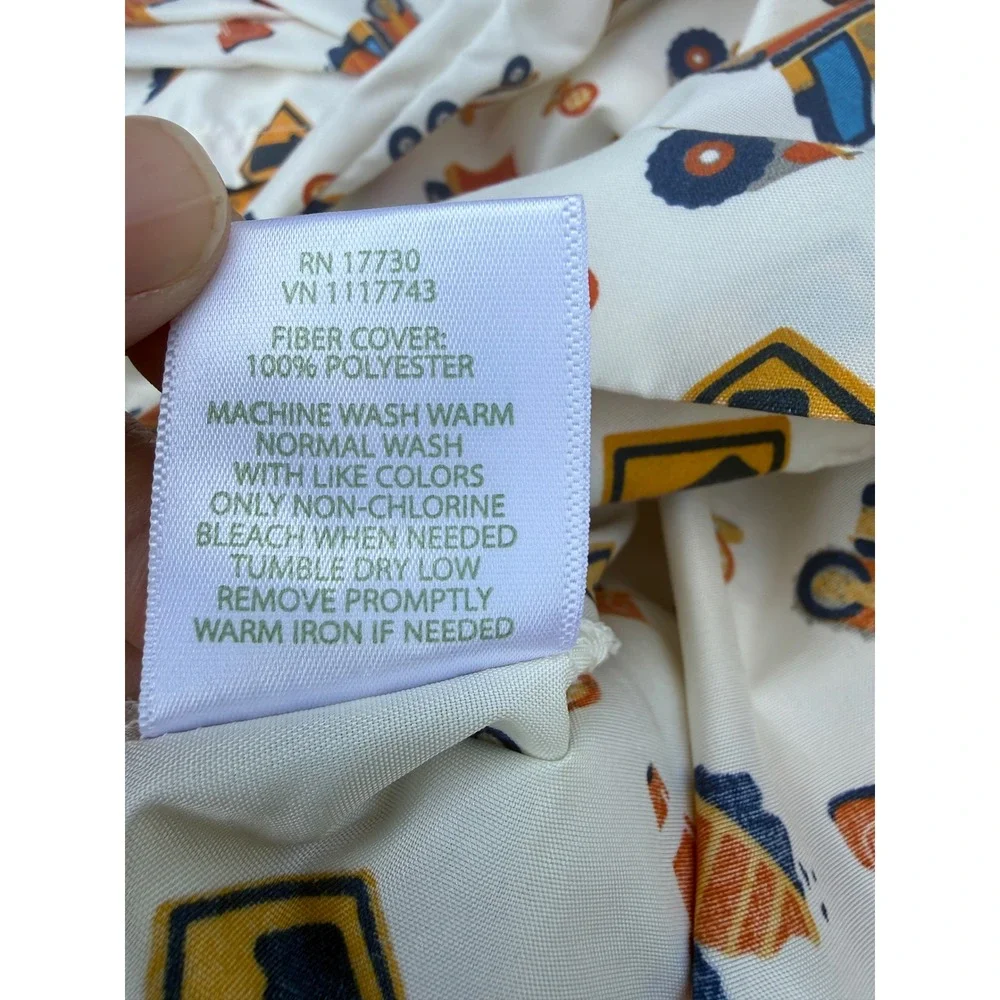 Circo Toddler Sheet Set Construction Trucks Bulldozer 3pc White Orange Blue